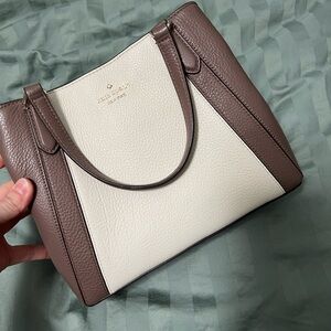 Kate Spade Brown and Cream Leather Tote Bag